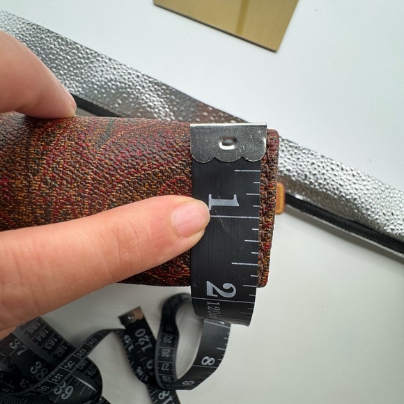 90s Etro Milano Paisley Coated Canvas Mini Clutch/Cosmetic Bag - Picture 12 of 13